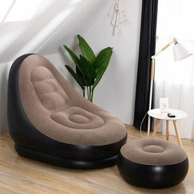 ποΈ Premium Inflatable Lounge Chair & Ottoman Set with Electric Air Pump